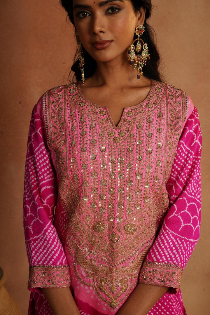 antique ethnic chandshape tiika with ruby and emerald touch