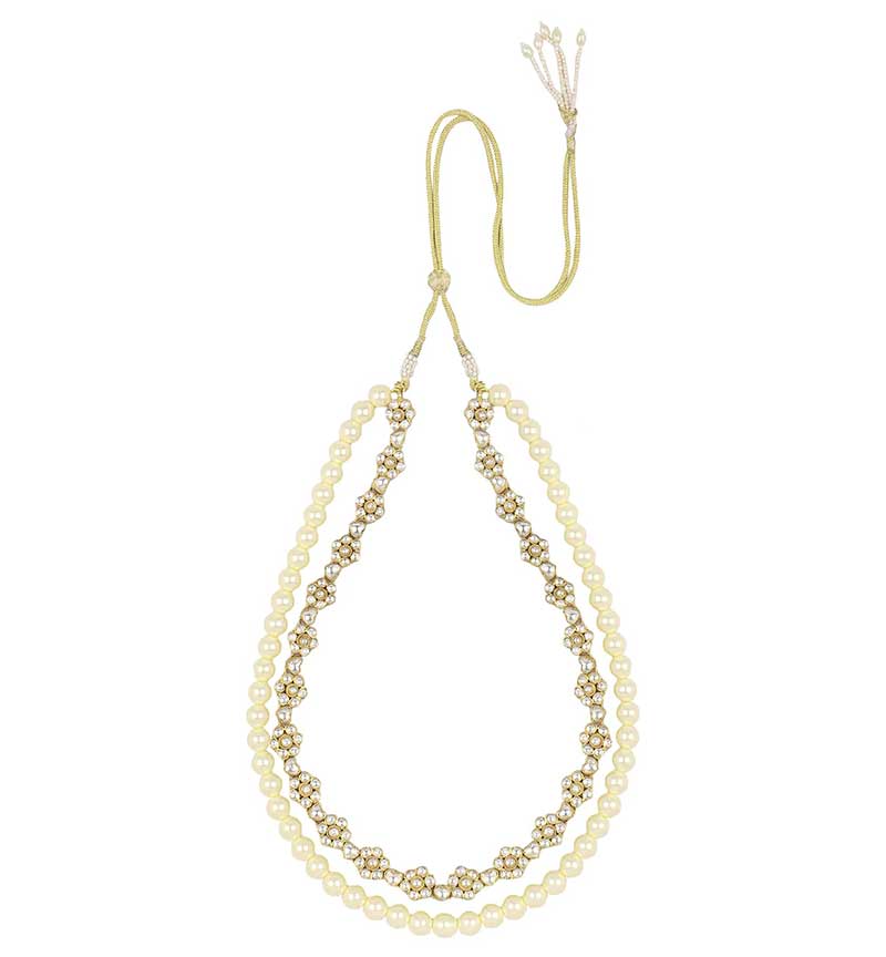 White Jadtar studded Neck Piece