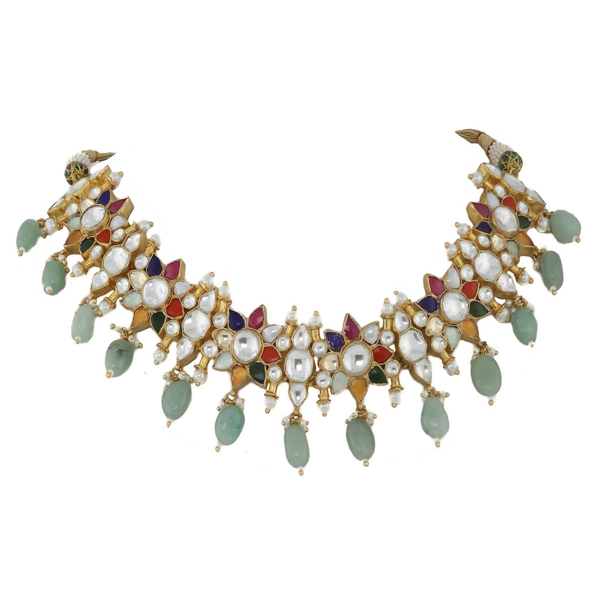 Multi Color Bridal necklace Jewellery with Earrings