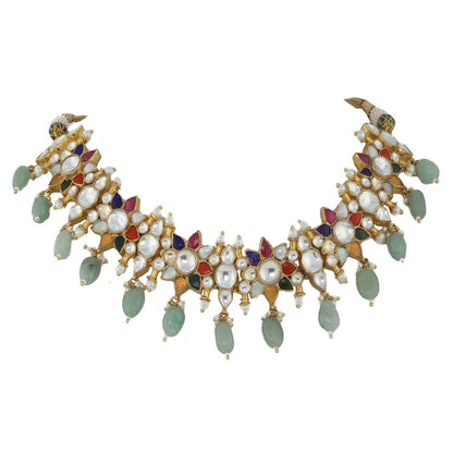 Multi Color Bridal necklace Jewellery with Earrings