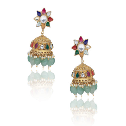 Multi Color Bridal necklace Jewellery with Earrings
