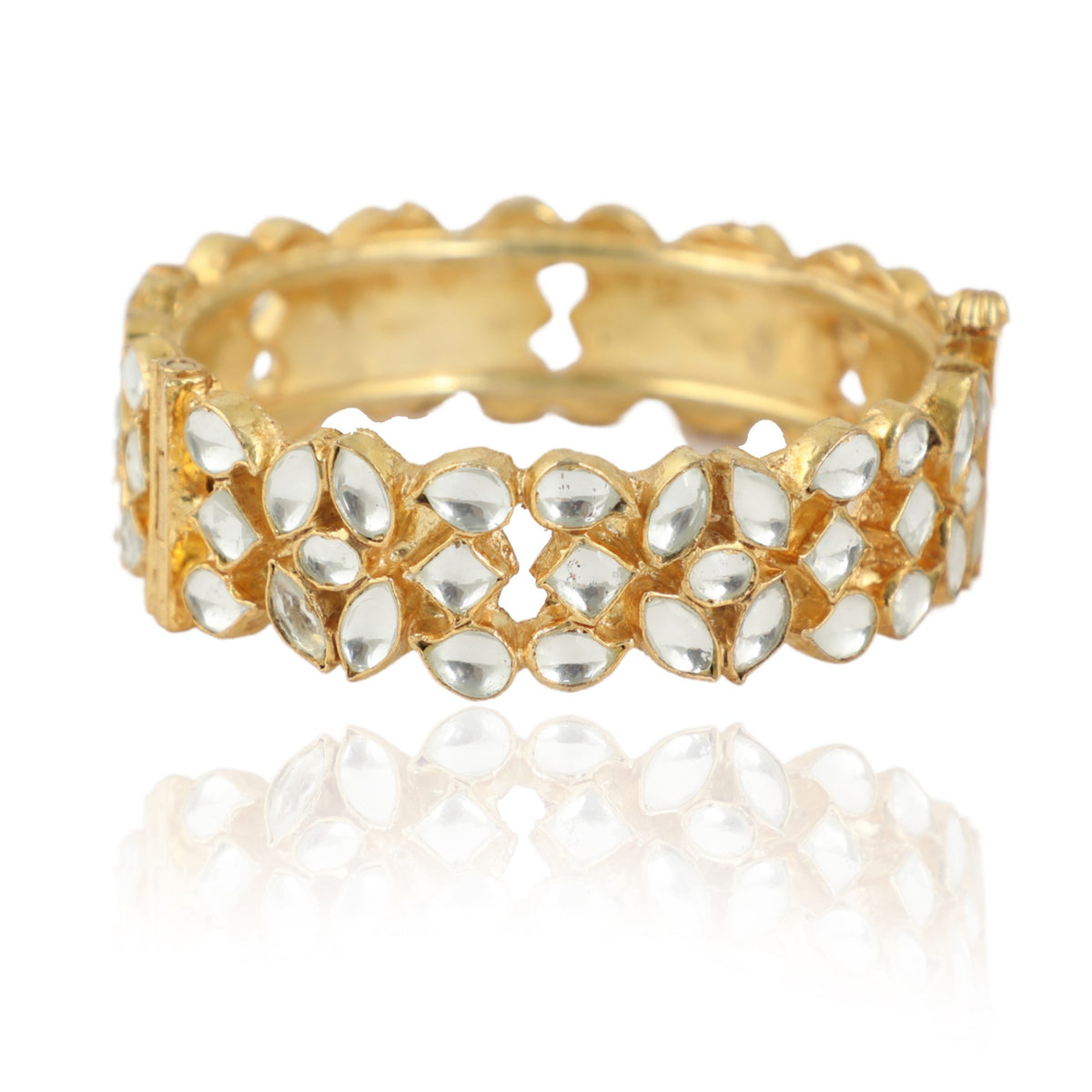 PLAIN WHITE JADTAR STONE BANGLES(SINGLE PIECE)