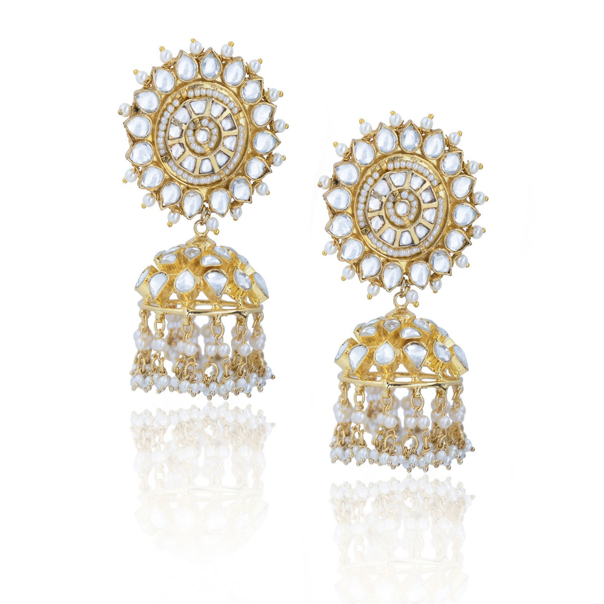 White Stone Diamond Jadtar Bridal Necklace Design