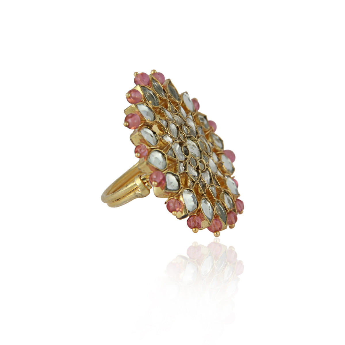 Pastel pink cocktail ring