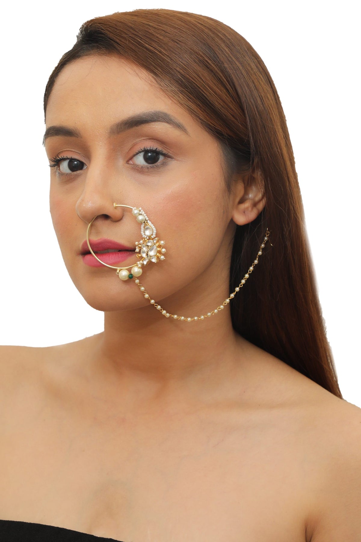 WHITE PEARL FLOWER WORK NATH
