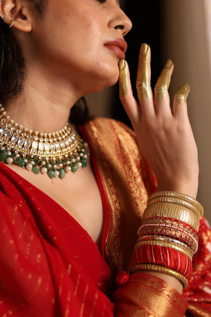 Riana gold plated Festive wear Necklace set