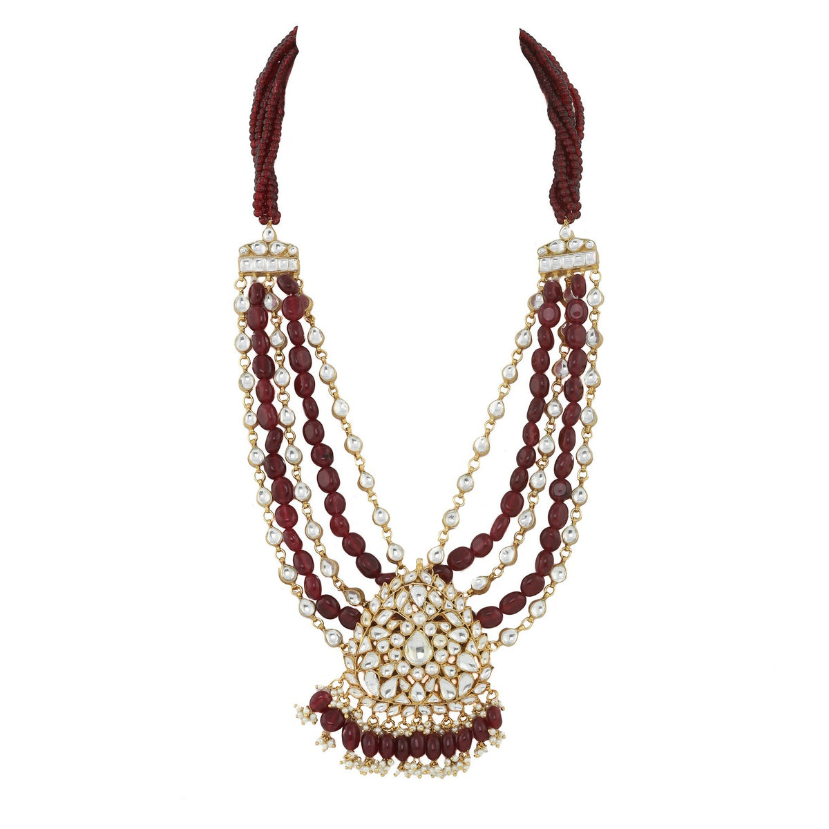 Brown Color Heavy Jadtar Necklace Design