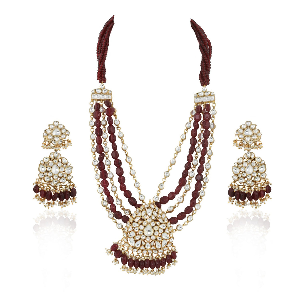 Brown Color Heavy Jadtar Necklace Design
