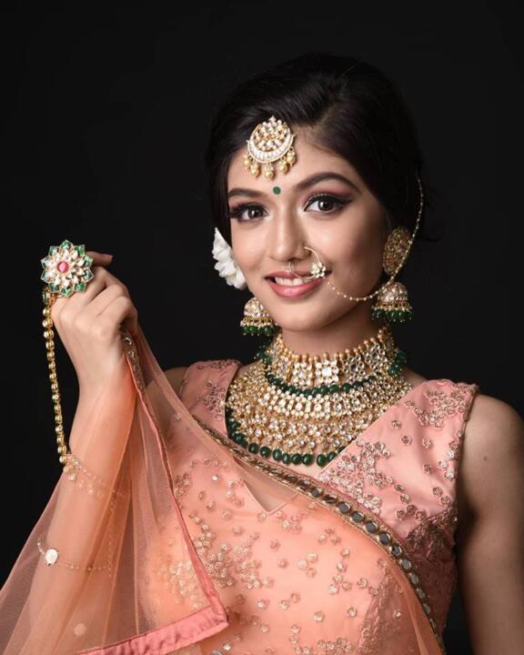 White Jadtar Stone Shlok 2 Line Choker With Jhumki Bridal Set