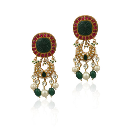 Red And Green Heavy Bridal Neacklace Set