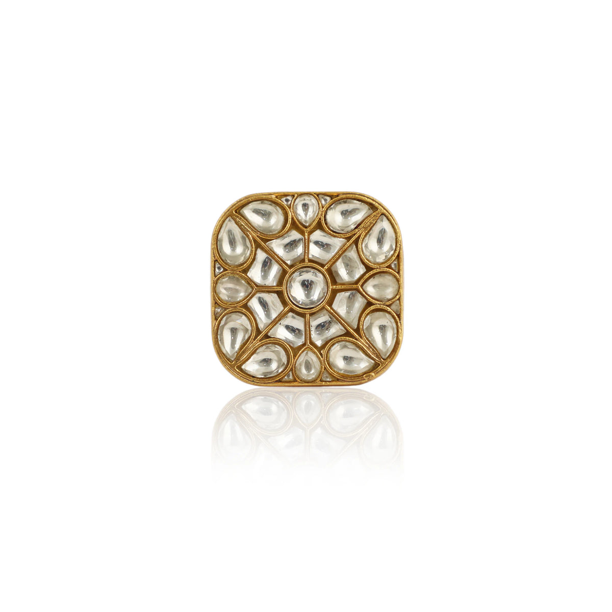 White Jadtar Stone Ring