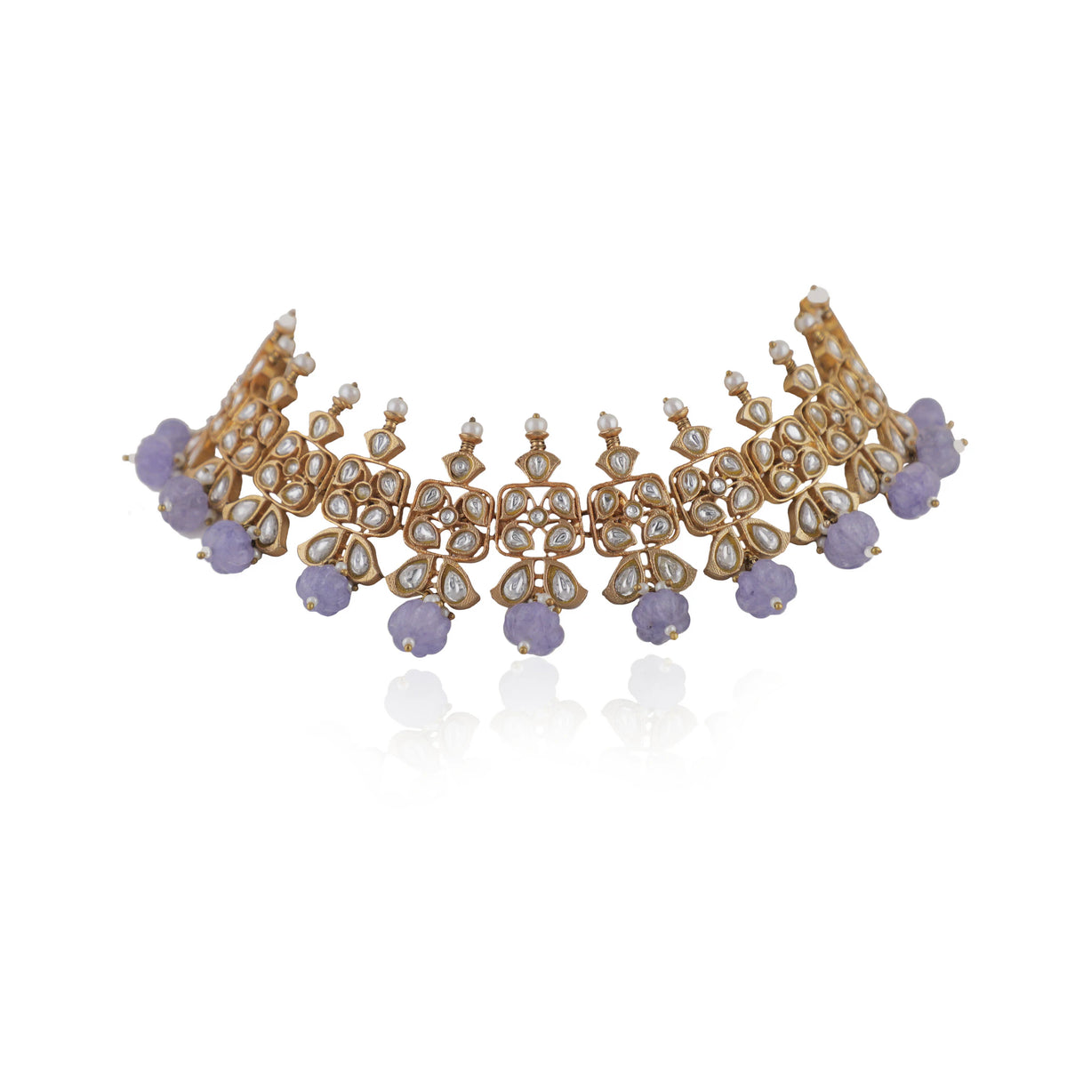 Purple Beads Choker Set
