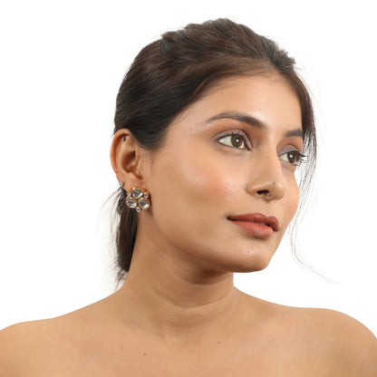 White Jadtar Choker Necklace With Pearls