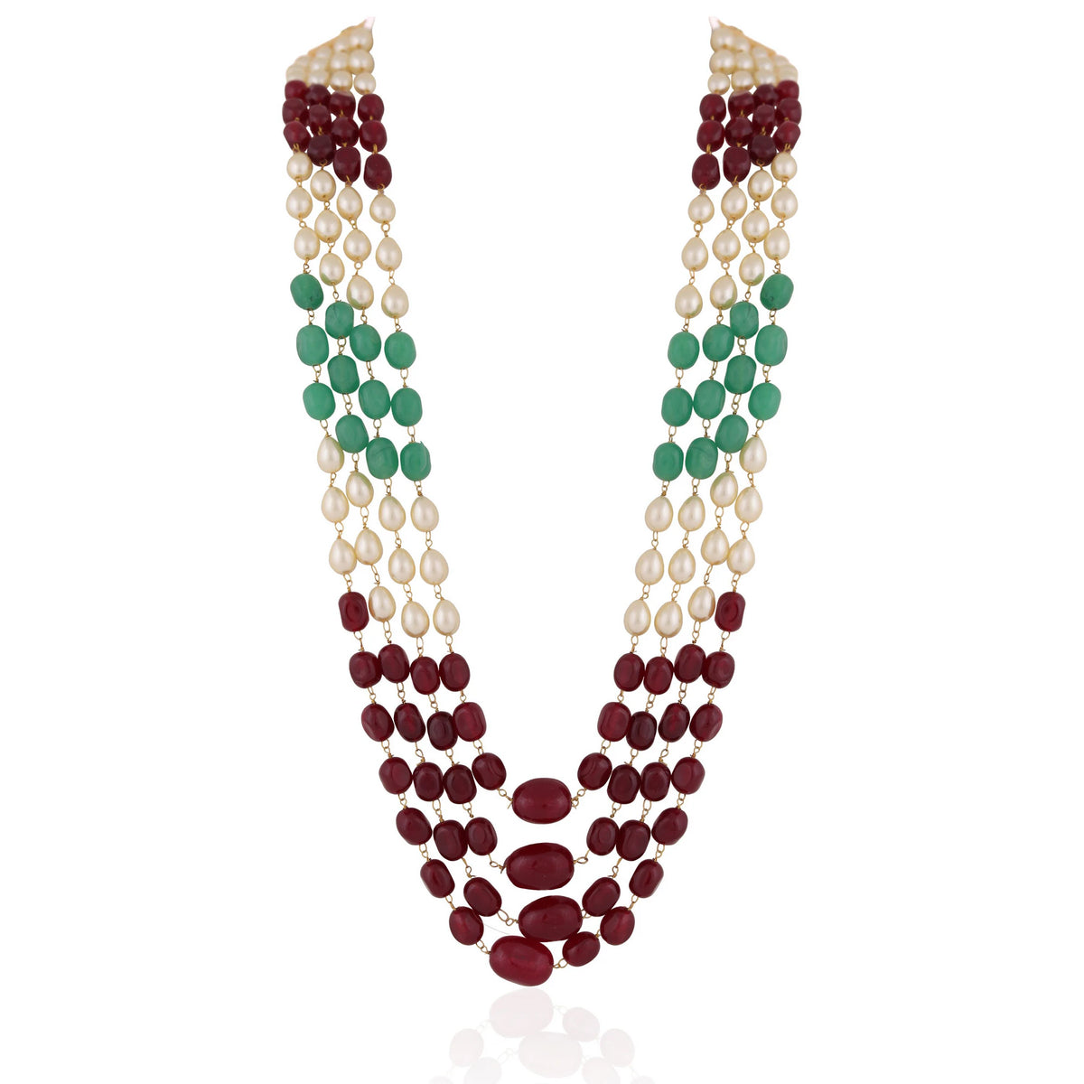 Multicolour semiprecious jade stone beads necklace for women