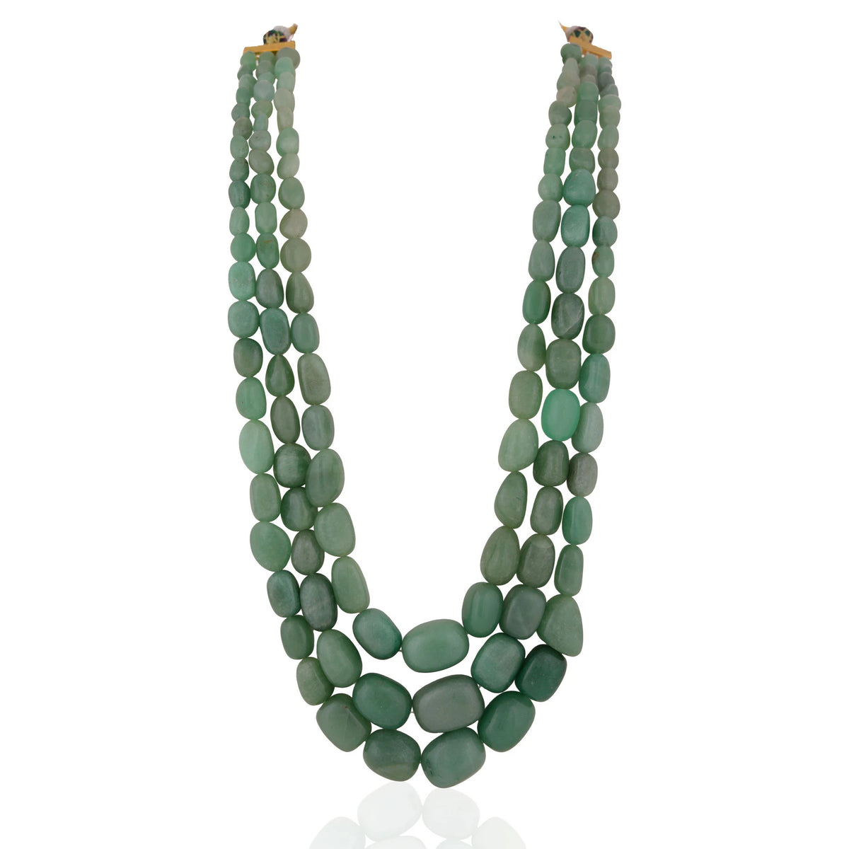 Three Layer Onyx Stone Beads Necklace for Women Beads Stone Necklace