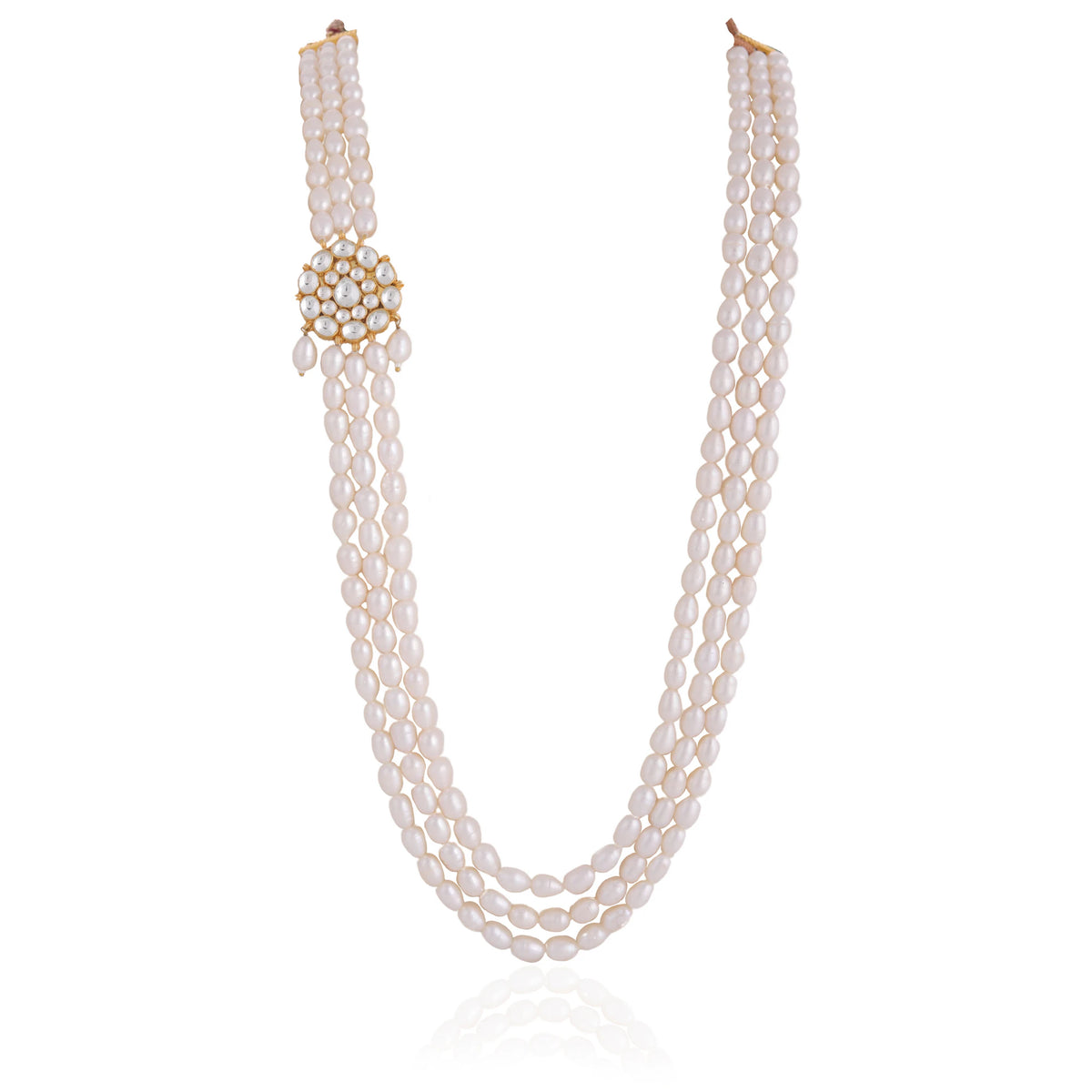 Elegant white long necklace jade gold plated Necklace alloy necklace