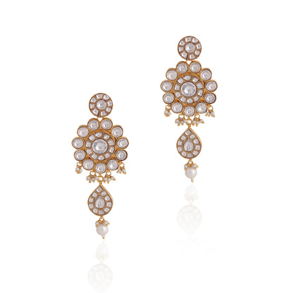 Riana-Heavy bridal set with jadtar stones and pearl/indian jewelery/wedding jewelery