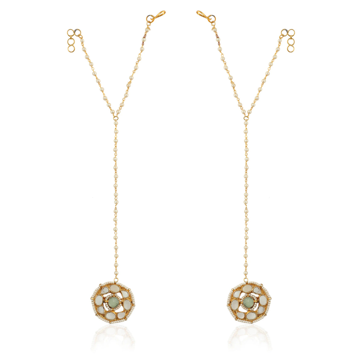 Delicate Hathful With Mother Of Pearl Of Stones And A Little Touch Of Pastel Green