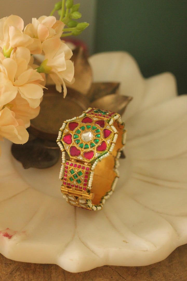 Rajwadi Kadaa With Traditional Mina Work And Floral Design (Single)