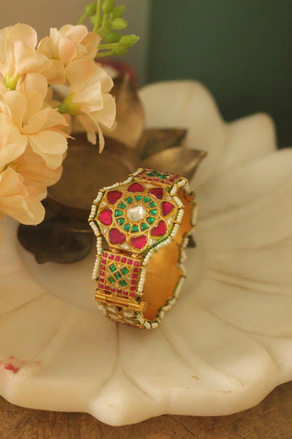 Rajwadi Kadaa With Traditional Mina Work And Floral Design (Single)