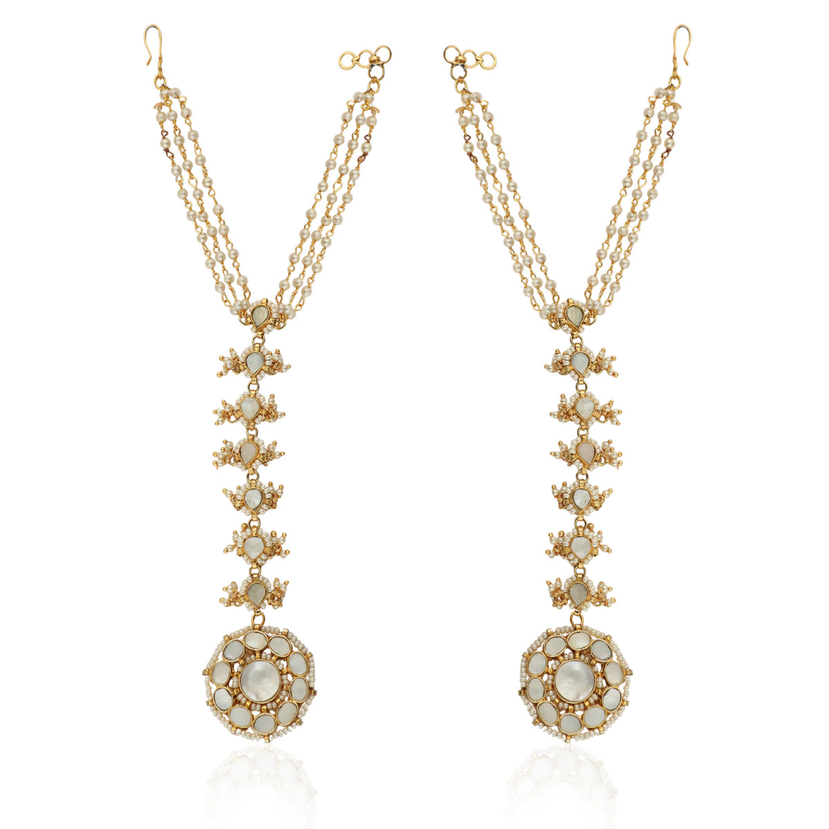 Floral Traditional Hathful In Mother Of Pearl (Pair)