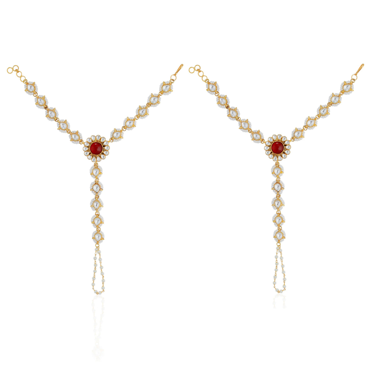Gemstone hathful with floral delicate design for women (pair)
