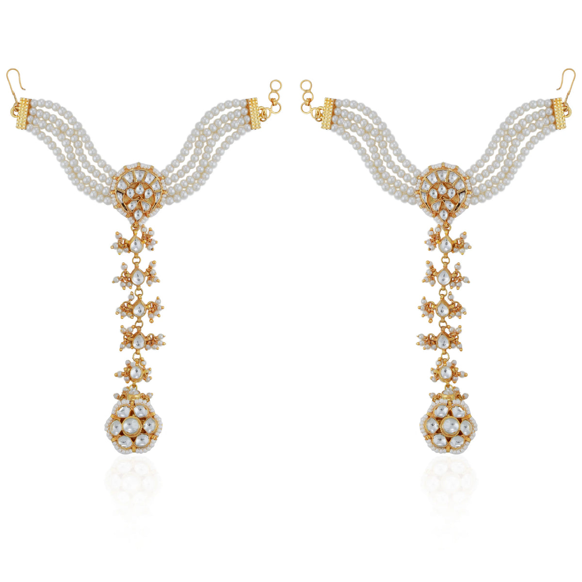 festive wear cum Bridal wear White floral hathphool/Hand harness (pair)