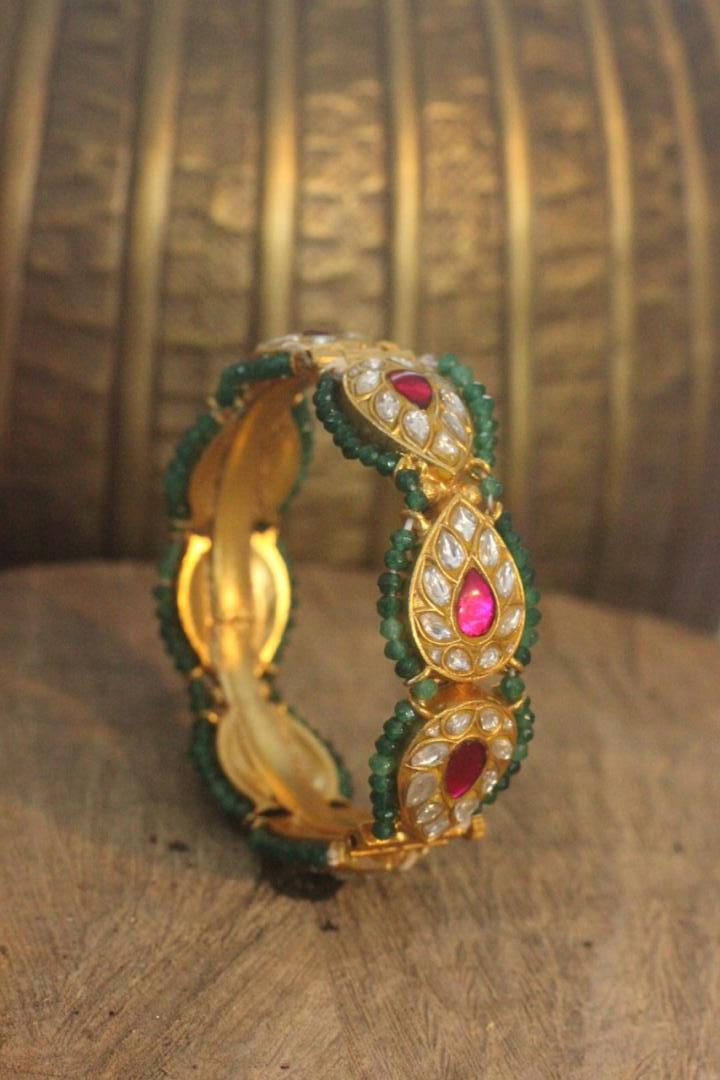 Pink  sea green bangles ( single )
