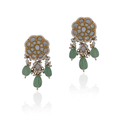 Seep Stone Studs With Sea Green Drop