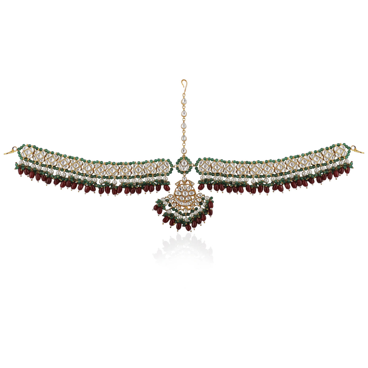 Sea Green And Maroon Hairband