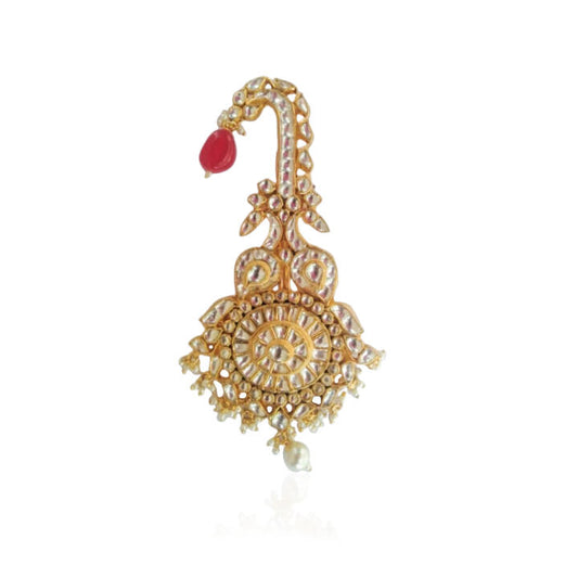 Silver Based Gold Coated Kilangi With Jadtar Stones An A Touch Of Emarald