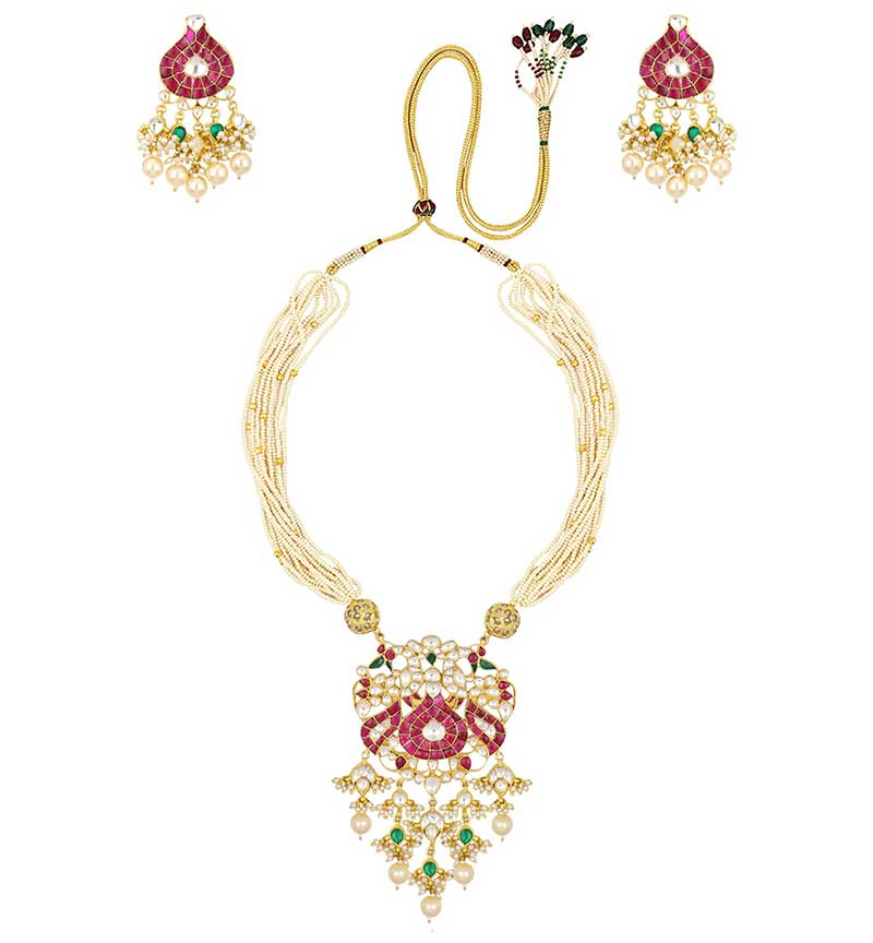 Pink jadtar Necklace 