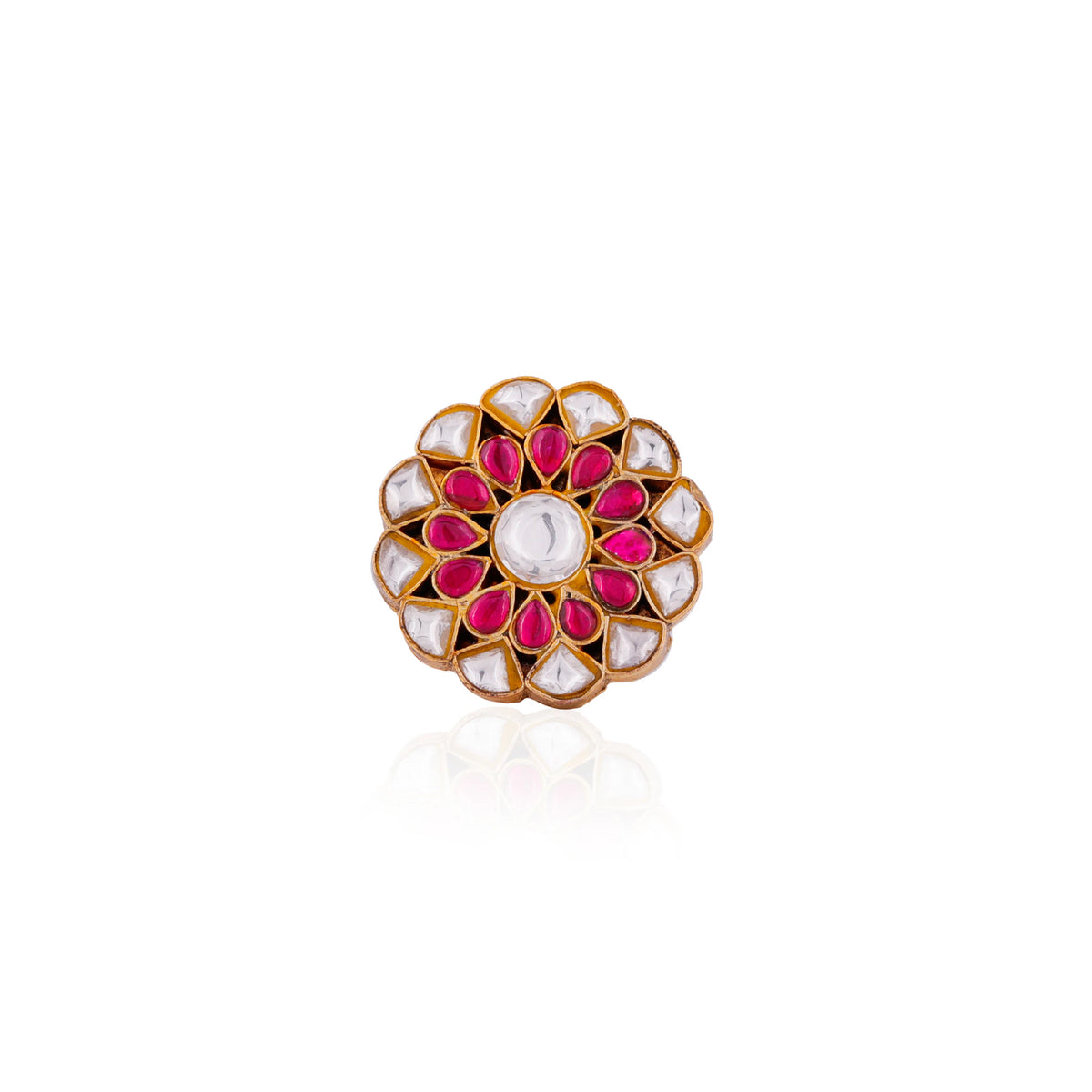 pink jadau ring