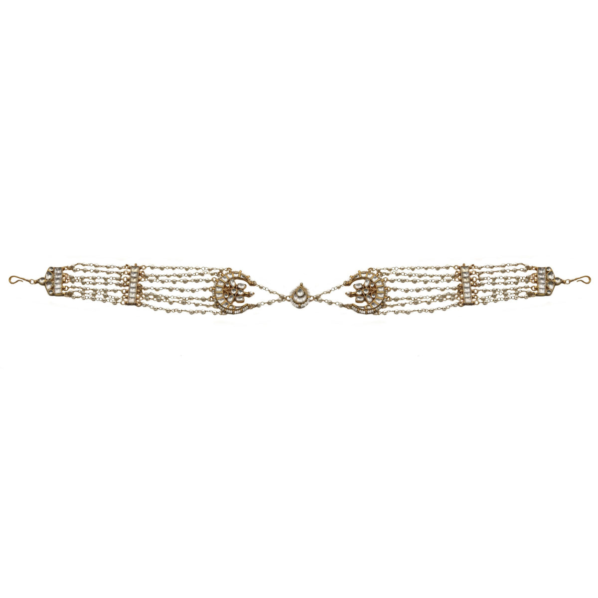 WHITE CHAAND SHAPED HAIR BAND
