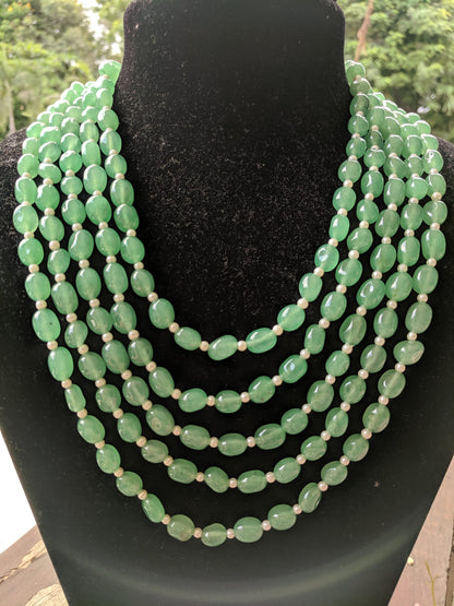 Green Color beads semi precious maala For women & Girls