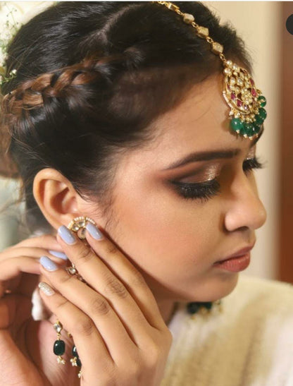 Multicolor Stone studded Maang tikka Jewellery Designs