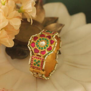 Rajwadi Kadaa With Traditional Mina Work And Floral Design (Single)