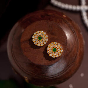 Floral jadau kundan delicate studs