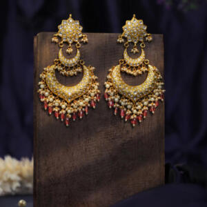 Mozonite earings with rose pink hangings