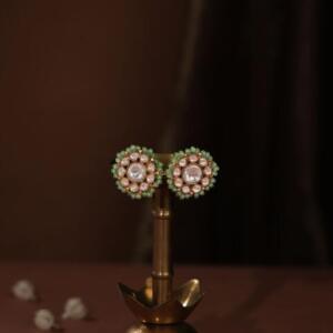 sea green beaded studs