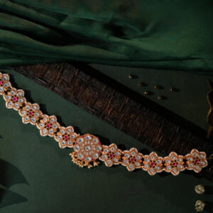 Floral design ruby pink & white hairband