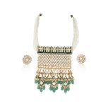 RAJWADI STYLE PENDANT NECKLACE WITH STUD EARRINGS