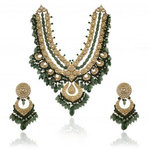 SEA GREEN LONG BRIDAL NECKLACE SET