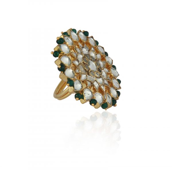 WHITE &DARK GREEN RING