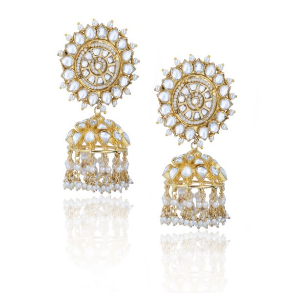 White Stone Diamond Jadtar Bridal Necklace Design