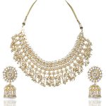 White Stone Diamond Jadtar Bridal Necklace Design