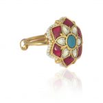 PINK WHITE AND BLUE STONE RING