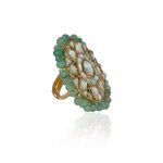 SEA GREEN WHITE JADTAR STONE RING