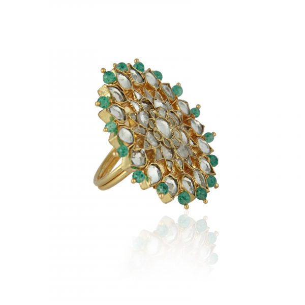 pastel sea green jadtar ring