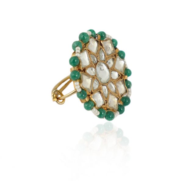 SMALL FLOWER LIGHT GREEN RING